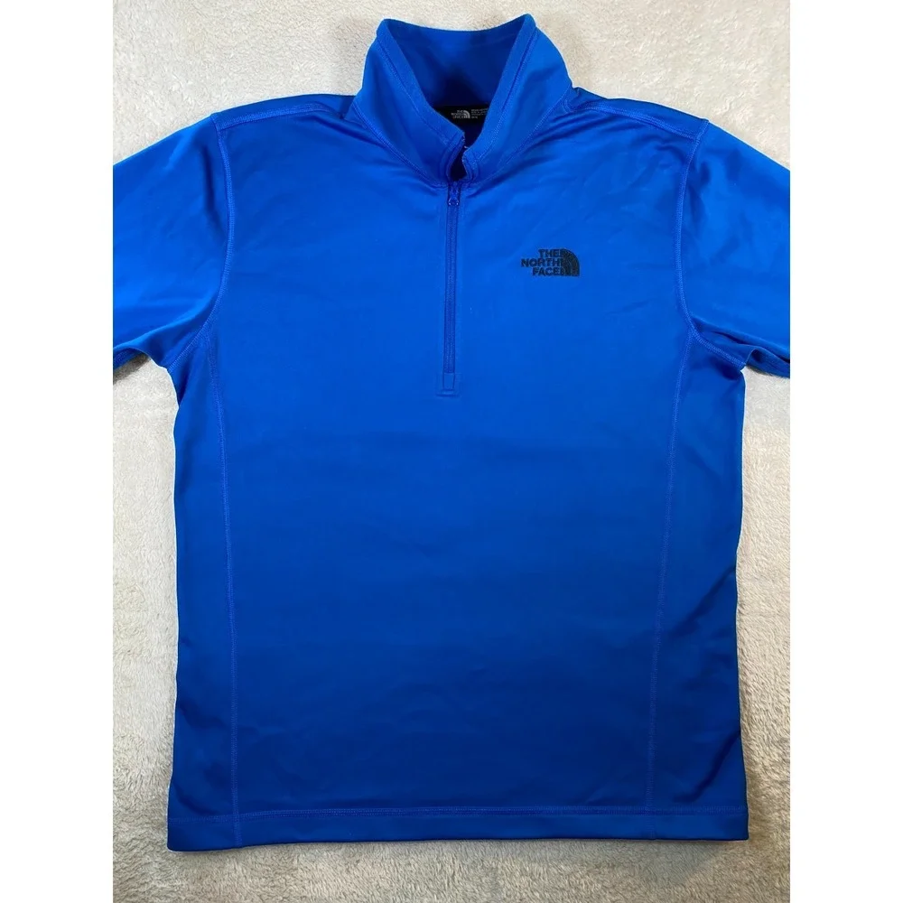 The North Face Fleece 1/4 Zip Pullover Men's M Blue Long Sleeve Top
